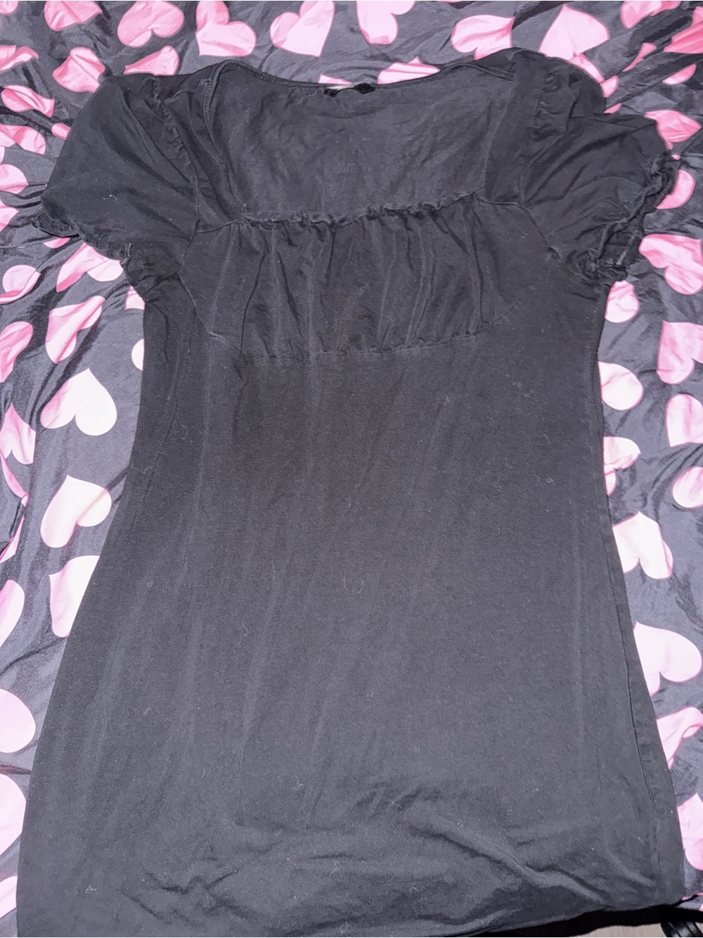 Black Women’s Short Sleeve Peasant mini black shein dress medium